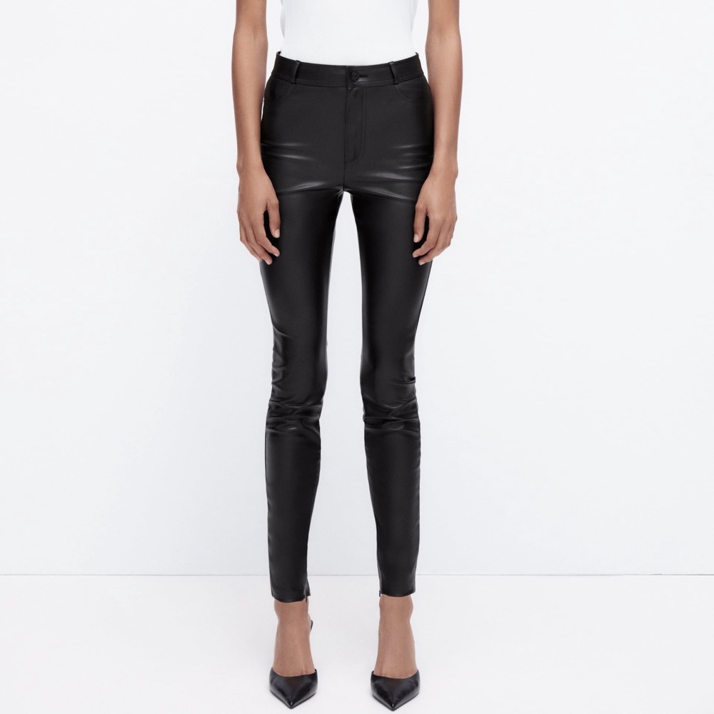 Zara - Faux Leather Leggings